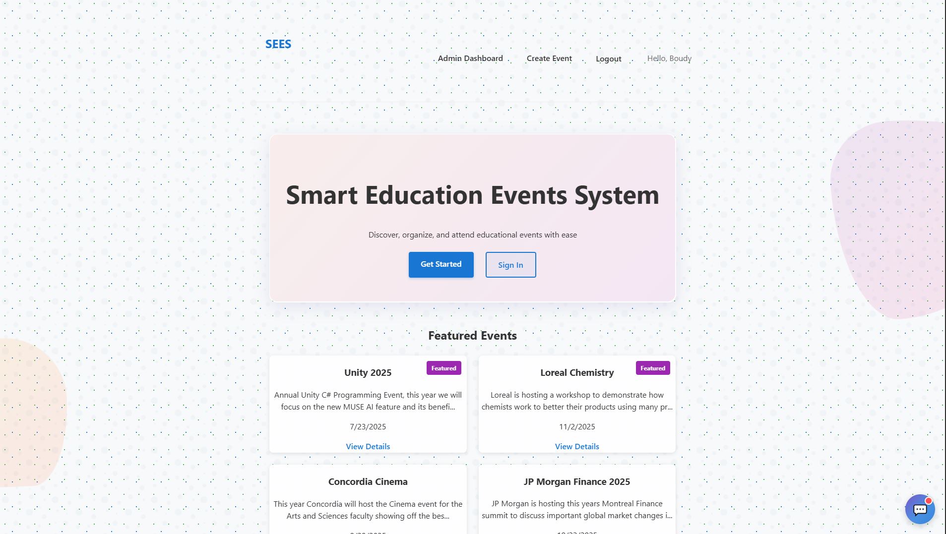 Smart Event System - Screenshot 1